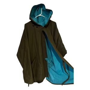 1980s Japanalia By Eiko Sakai Reversible Hooded Cotton Coat Oversized M